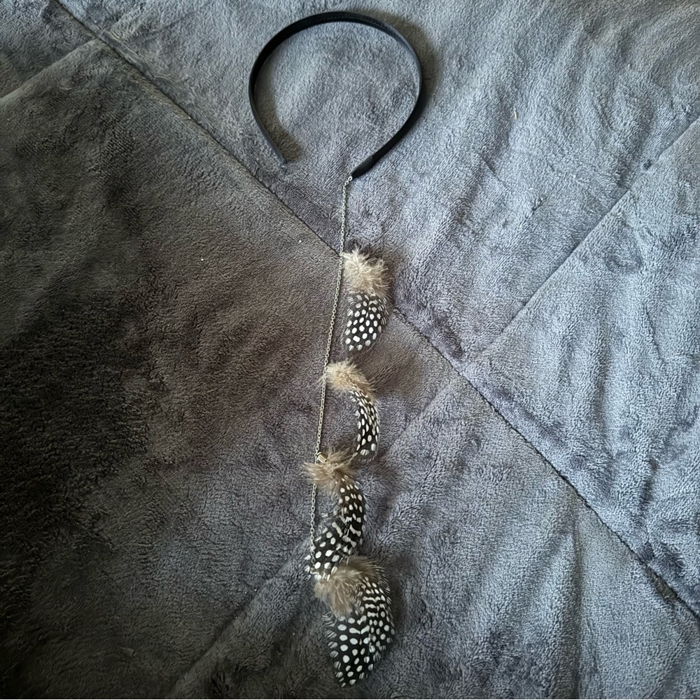 Headband with Feather Chain